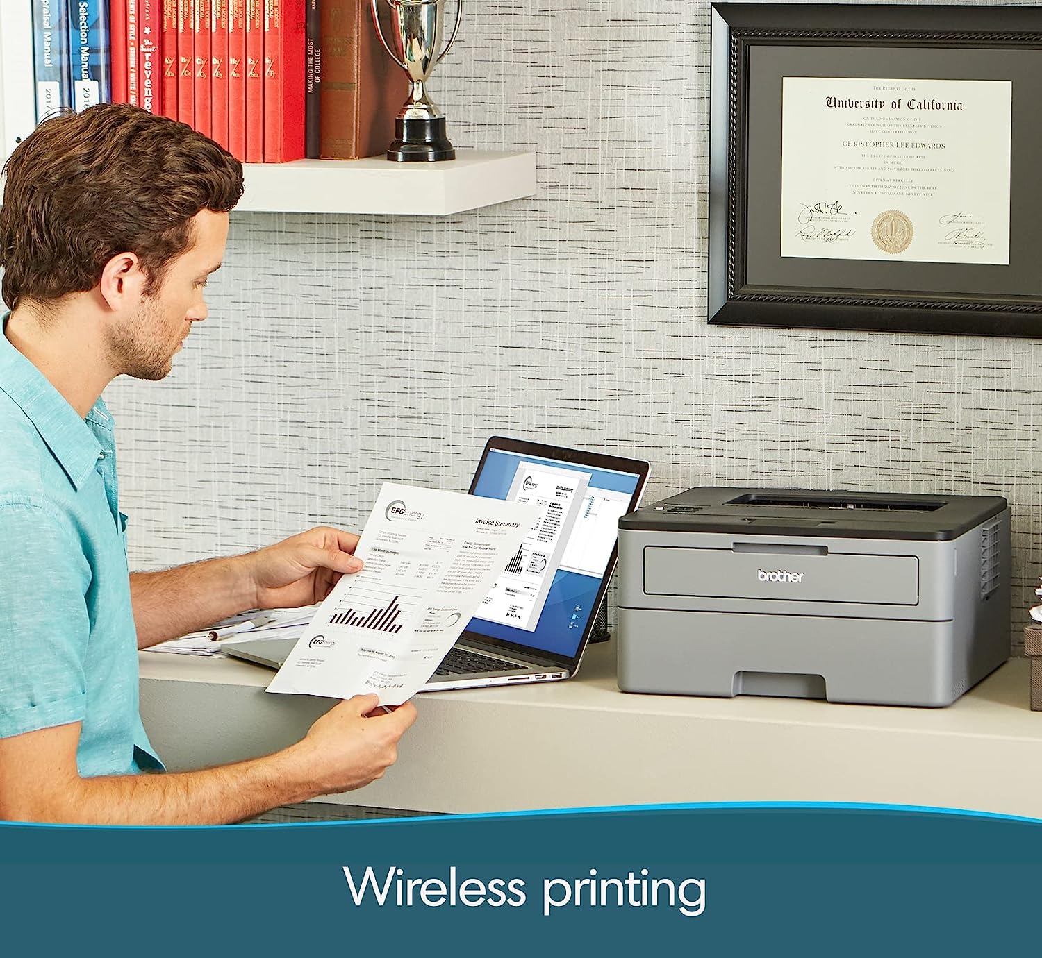 Brother Compact Monochrome Laser Printer, HL-L2350DW, Wireless Printing, Duplex Two-Sided Printing, Refresh Subscription and  Dash Replenishment Ready - Image 4